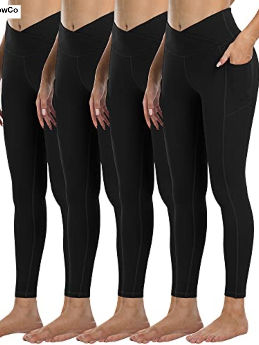 High Waist Tummy Control Yoga Leggings with Pockets 4 Pack